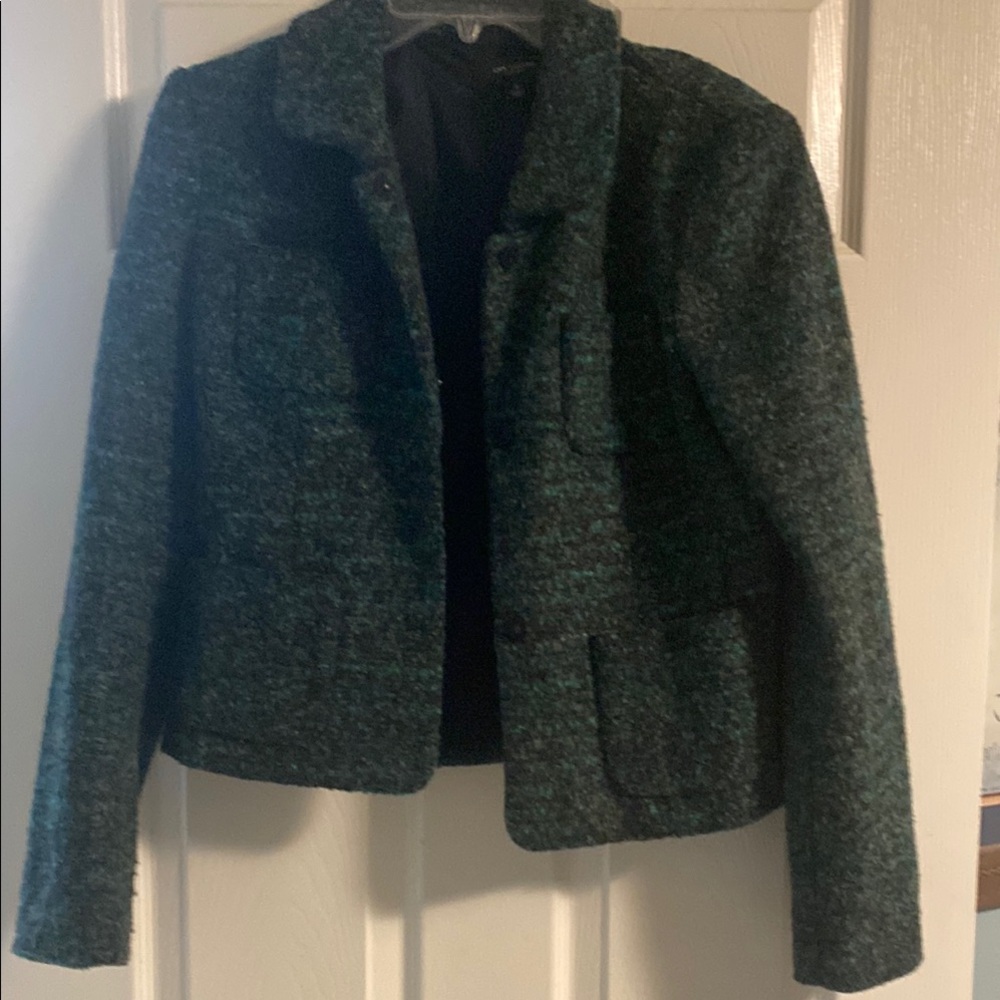 Ann Taylor Green Cropped Blazer